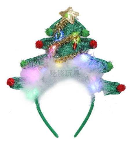 Diadema De Árbol Con Luces Led, Accesorio De Pelo Para Fiest