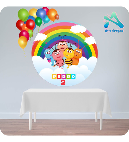 Fondo Banner Candy Bar Circular Bichi Kids 100x100cm