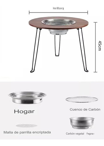 Mesa Para Camping Picnic Asador De Acero Portátil Plegable