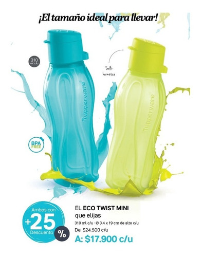 Botilitos Para Agua, Botellas Tupperware Tamaño Variable