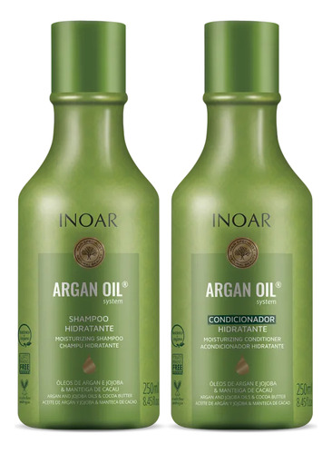 Kit Shampoo + Condicionador Argan Oil System 250ml - Inoar