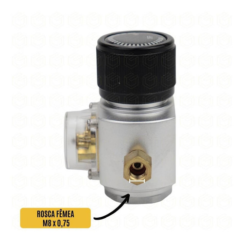 Mini-reguladora Profissional De Co2 - Rosca 3/8 Capsula