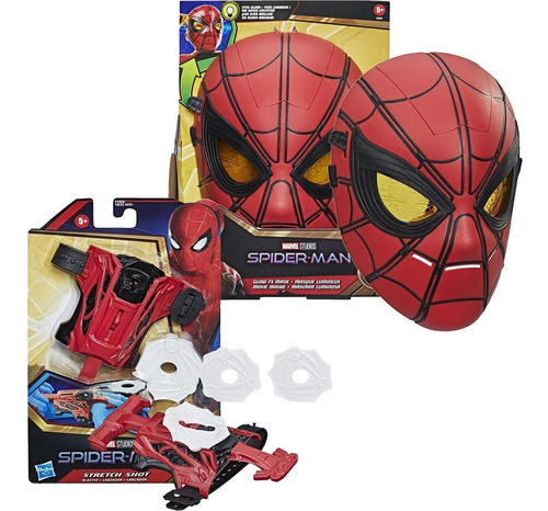 Kit Máscara Luminosa + Lançador Homem Aranha Marvel - Hasbro