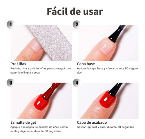 Set De Pack Base Y Top Coat De Gel De Vidrio 2pcs Cherimoya