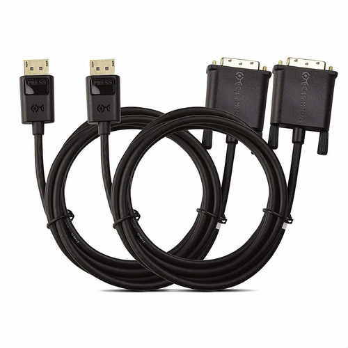 Paquete De 2 Cables Displayport Dvi Cable Dp Dvi 6 Pies