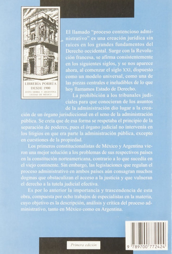 Estudios De Derecho Procesal Administrativo Mexico Argentina, De Miguel Alejandro López Olvera. Editorial Porrúa México En Español
