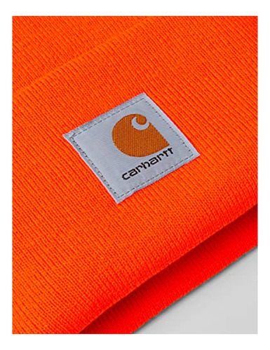 Gorro De Punto Carhartt Con Puños Para Hombre, Naranja Brill