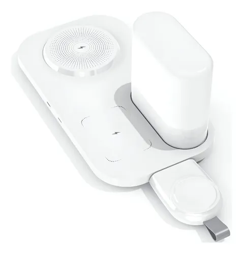 Carregador Sem Fio Indução 3 Em1 Para iPhone Watch AirPods Branco 127/220v