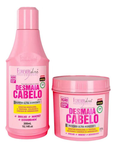 Forever Liss Desmaia Cabelo Shampoo 300ml E Máscara 200g