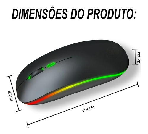 Mouse Sem Fio Bluetooth Recarregável