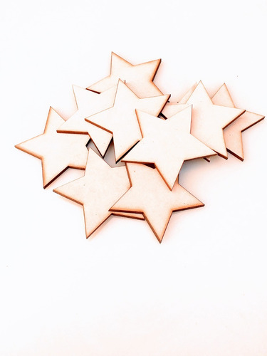 Imagen 1 de 6 de Kit Estrellas X 50u - 8cm - Mdf / Fibrofacil