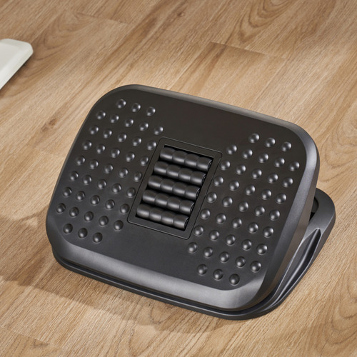 FOH Reposapiés Gaming Oficina Ergonómico Ajustable con Rodillos de Masaje Súper Cómodo Oficina JBA-003 Color Negro