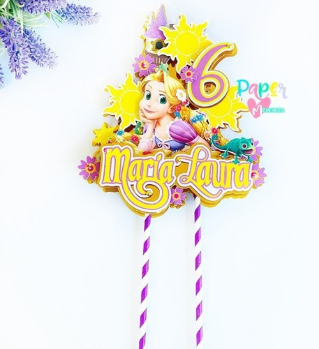 Topper Para Torta Rapunzel  Cotillon Rapunzel