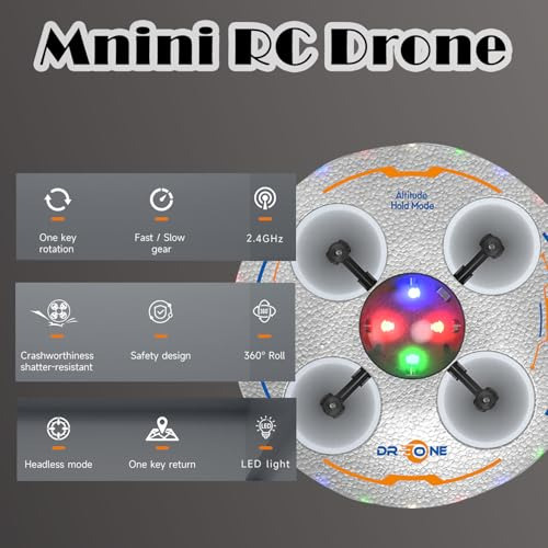 Dron Ufo Para Niños, Avión Rc Con Luces Y 2 Baterías