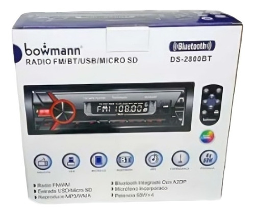 Radio De Auto Bowmann  Con Puerto Usb Y Lector De Tarjeta