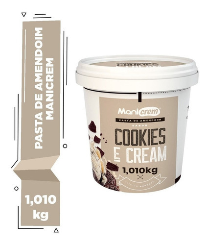 Manicrem Creme Pasta Amendoim Integral Premium Gourmet 1kg Sabor Cookies And Cream