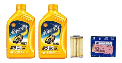 Filtro De Aceite Rouser Ns 200 + 2 Lts Shell Ax5 Gb Motos !