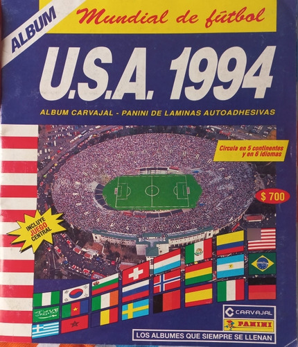Álbum Mundial De Fútbol 1994 Usa - 100% Lleno 