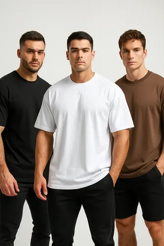 Kit 3 Camisetas Oversized Masculina Básica Lisa Academia