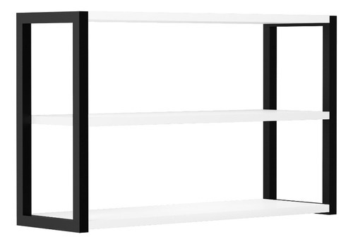 Nichero de metal MDF de estilo industrial, 3 niveles, 60 cm, color blanco