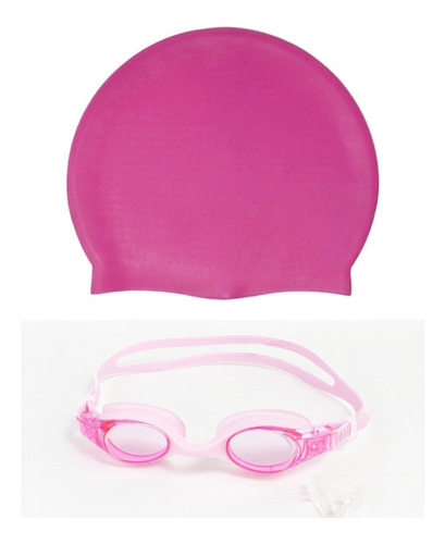 Combo Gafas Natación Filtro Uv Y Gorro Para Piscina Silicona