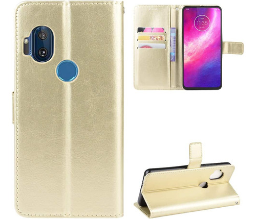 Funda Para Motorola Moto One Hyper Case Cover, Con Tapa Leat