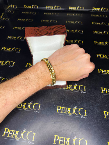 Pulseira Elos Duplos 20 Gramas 10mm Ouro 18k