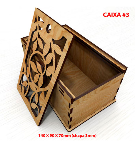 Vetor 15 Caixas 3 Padrões 5 Tamanhos 3mm Corte Laser Cnc Mdf