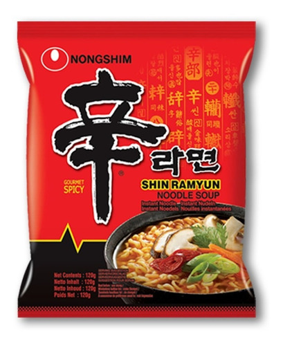 Shin Ramen X 5 Fideo Instantáneo Coreano Picante Kpop