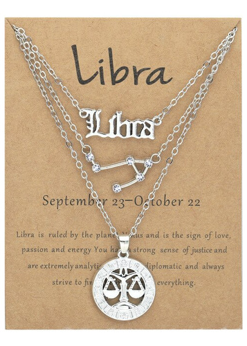 Juego De Collares Con Signo Del Zodiaco Para Mujer Libra-sil