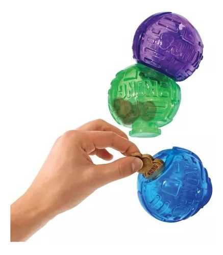 Kong Lock-it 3 Pelotas Dispenser Snack Juguete Perro Medium