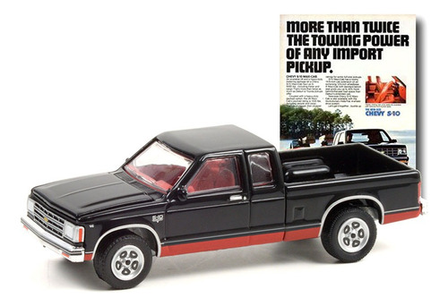 1983 Chevrolet S-10 Negra Con Rojo Maxi Cab 1:64 Greenlight