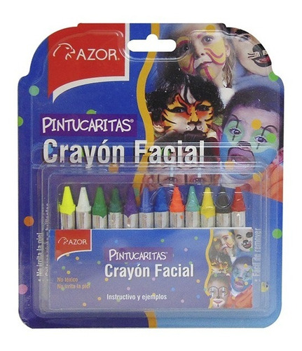 10 Paquetes De 12 Crayones Pinta Cara Facial Azor