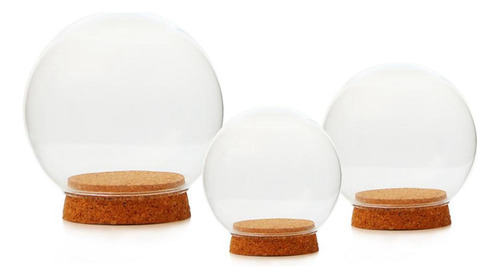 3 Cúpula De Cristal Transparente Del Tarro De La Bola 10cm