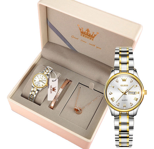 Olevs Reloj De Mujer Juego De Reloj Y Joyas 3 Piezas 5563