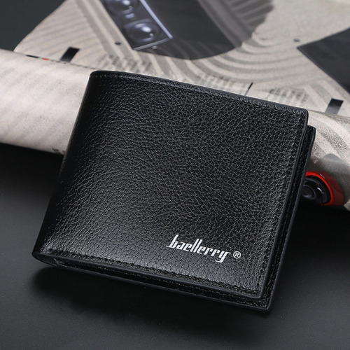 Set Cartera Billetera Hombre, Porta Llaves Y Pluma Color Negro