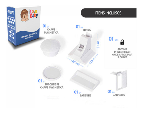 Fechadura Invisível P/ Móveis Portas Cozinha Lavanderia