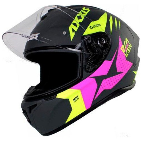 Casco Integral Axxis Draken Rival C3 Gris Rosa Flúor Talla L