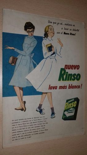 P658 Clipping Publicidad Jabon Para Ropa Rinso Año 1957