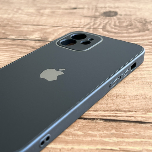 Capa De Vidro Glass Fosca Borda De Silicone Para iPhone 12
