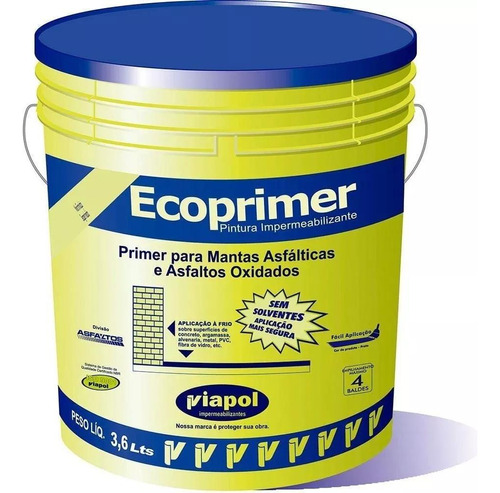 Imprimador Ecoprimer para mantas asfálticas, Viapol (3,6 l)