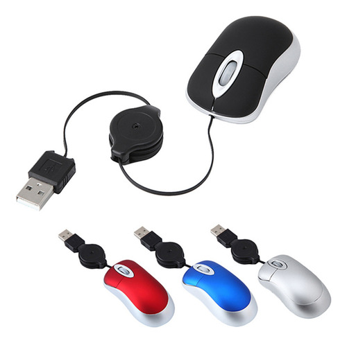 2 Cables Retráctiles Para Ratón Usb Con Cable Tiny Mouse 160