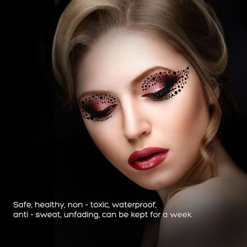 10 Hojas De Pegatinas De Tatuaje De Cara De Sombra De Ojos P