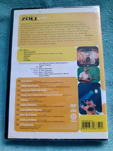 Dvd Claudio Zoli Na Pista Ao Vivo 1ª Edição 2003 Lacrado