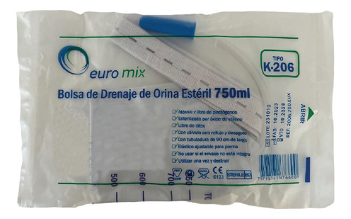 100 Bolsa Colectora Orina Ambulatoria 750 Ml Para Pierna