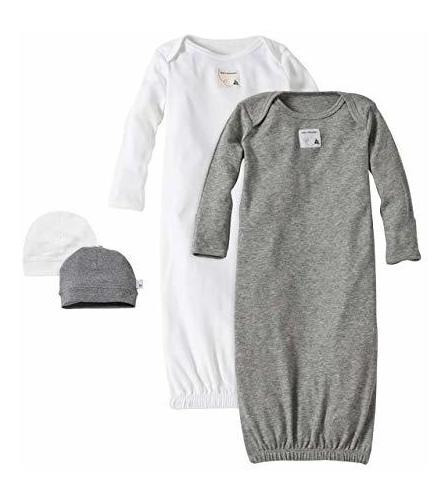 Burts Bees Baby Baby Girls Conjunto De 2 Batas 2 Gorras 100%