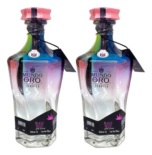 Duo Pack Tequila Mundo De Oro Plata Suave Pride 750 Ml