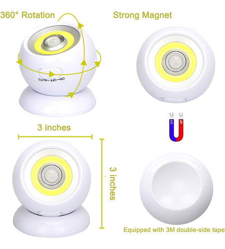 Lebote - Luz Sensor De Movimiento, Funciona Pilas, Func...