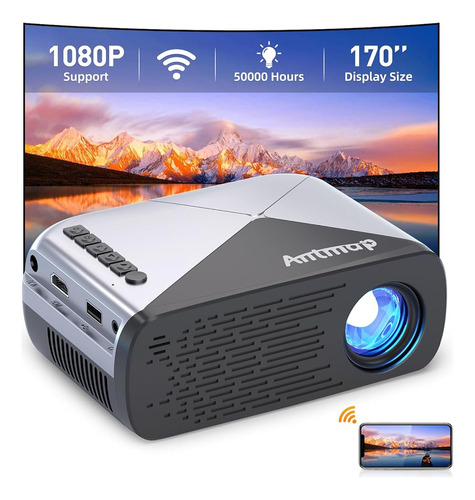 Mini Proyector Wifi Portátil, Antmap 1080p Fhd Compatible Co