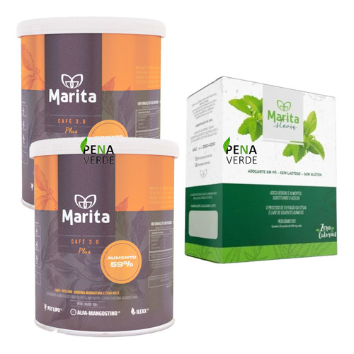 Kit 2 Latas Café 3.0 Plus 100g + Adoçante Com Stévia Natural